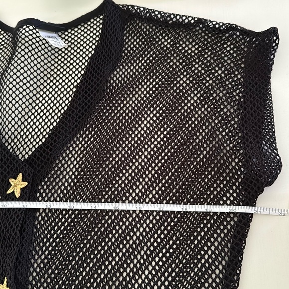 Vintage Netted Black Swim Coverup Size L - Picture 5 of 12